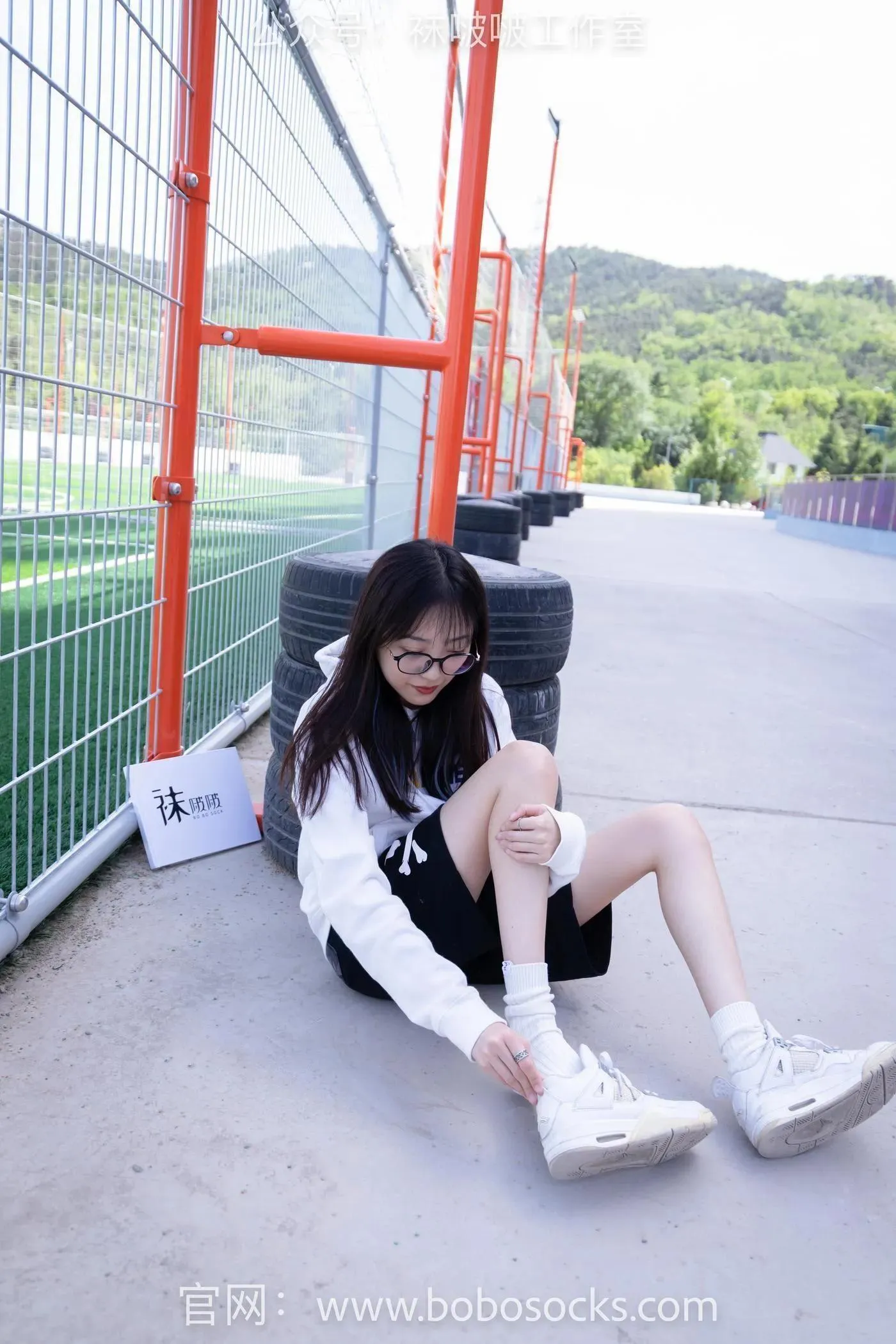 [BoBoSocks袜啵啵]NO.103 稚予-AJ篮球鞋、白棉袜、裸足 [134P]插图9